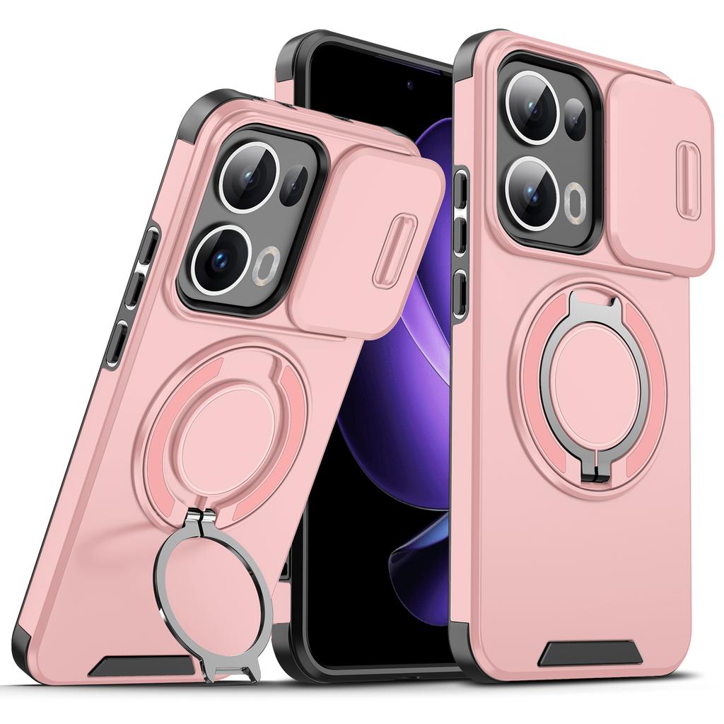 Чехол для Oppo Reno13 Чехол OPPO Reno 13 Чехол Oppo Reno13 Pro Магнитное кольцо Бронированный Сдвижная крышка для объектива камеры Крышка для беспроводной зарядки Magsafe