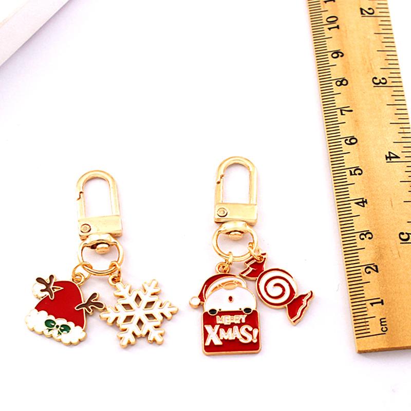 1PC Pendant Elk Santa Cute Christmas Keychain Funny Cartoon Accessories Bag Snowflake Women