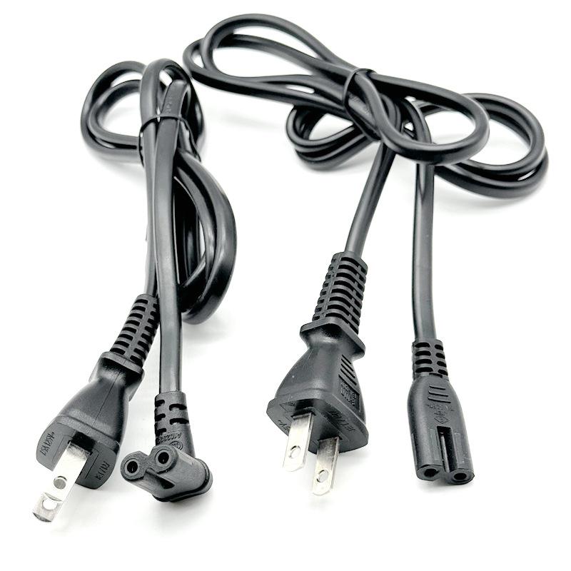 Japanese Standard C17 Angled Power Cord with Flip-Over Two-Pin AC Plug