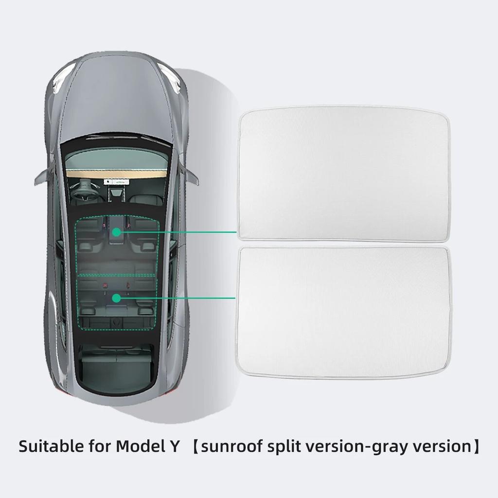 LUCKEASY для Tesla Model Y -2023 Автомобильная внутренняя солнцезащитная сетка Split 2 таблетки Anti-Clap Skylight Sunshade Net Protector