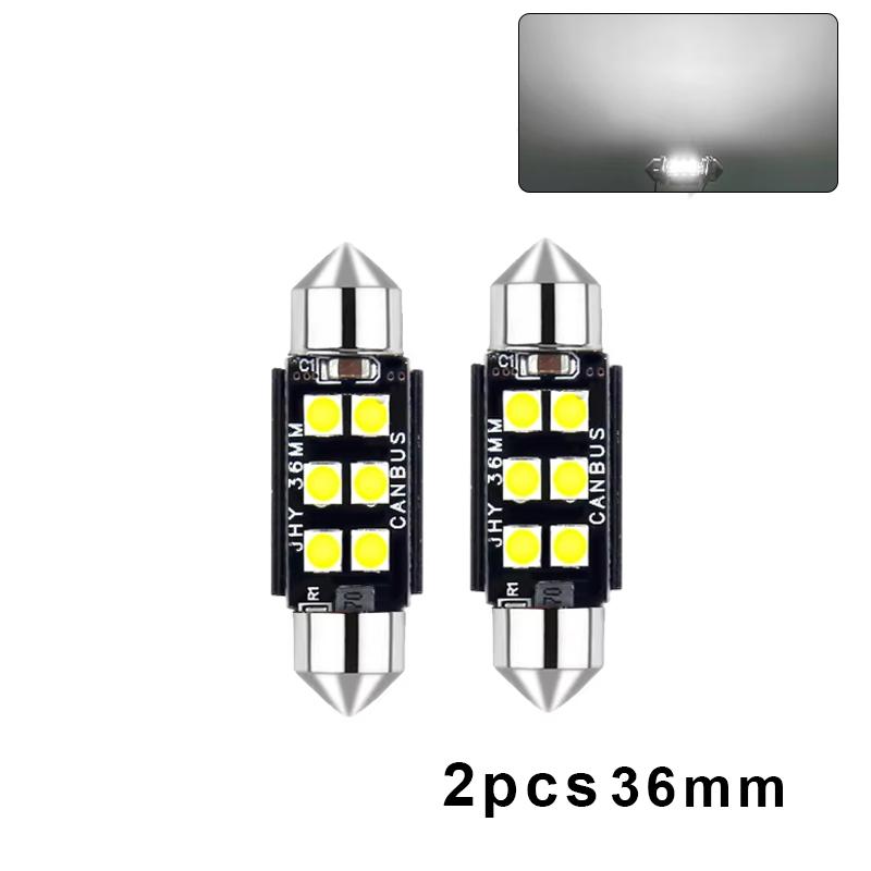 2/4pcs 12V White 6411 6418 C5W Festoon LED Bulbs Error Free 31/36/39/41mm for Interior Map Dome Courtesy License Plate Lights Dome Lights 6