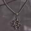 Creative Sun Flame Pendant Necklace Punk Hip Hop Retro Hipster Men'S Hollowed Out Titanium Steel Necklace Jewelry