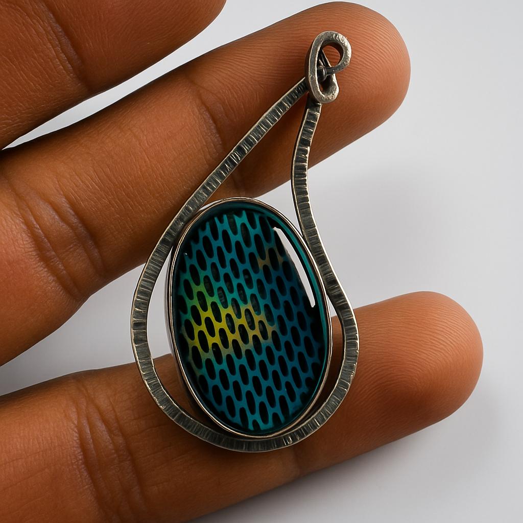 Natural Opal Pendant Multicolor 35 ct Oval Shape 925 Sterling Silver October Birthday Birthstone
