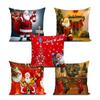 Soft Fabric Designer Decorative Printed Merry Christmas Theme Cushion Cover Xmas Decorations for Sofa Living Room Set of 5 24 X 24 Inch Multi