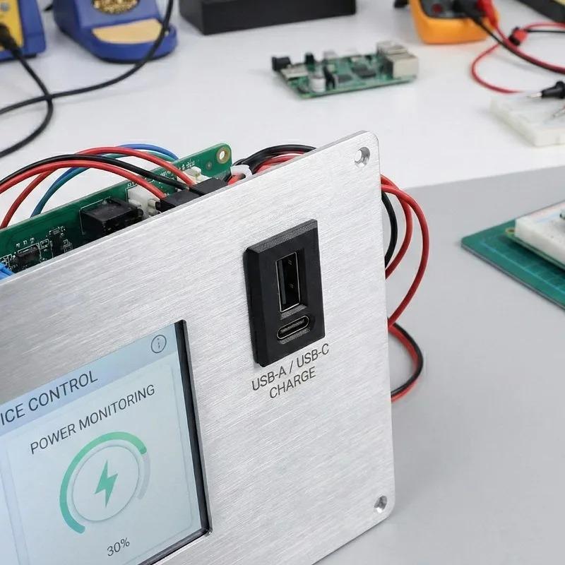 Двойная USB-розетка Type C с разъемом для кабеля, 12 В, водонепроницаемая, панель автомобильной розетки, морская розетка для лодки, автодома