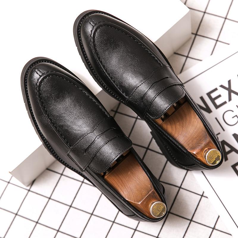 New Shoes for Men Leather Casual Shoes Retro Designer Leisure Dress Shoes Youth Slip-on Loafers Big Size