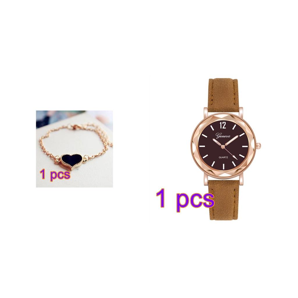 (Часы + Браслет) Роскошный женский комплект часов с браслетом Love