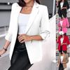 2024 Women's Long-Sleeve Solid Color Cardigan Suit Jacket - Autumn/Winter Collection