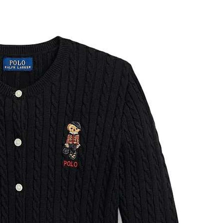 Polo Ralph Lauren однобортный повседневный свитер с длинным рукавом, детский свитер, черный 313919829-002
