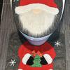 Santa Toilet Seat Cover 2-Piece Christmas Bathroom Set Santa Claus Toilet Seat Cover And Mat Set for New Year Indoor Bathroom Decor