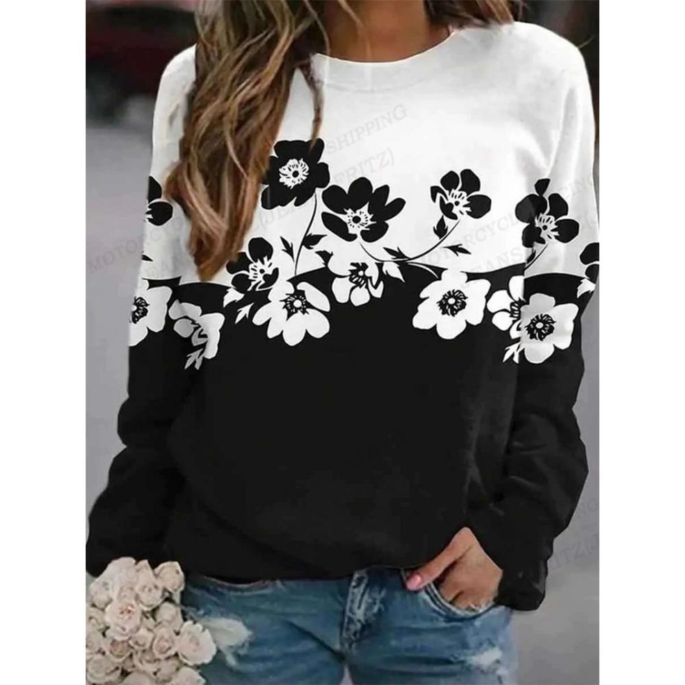 Весенние 3D-принты с красочными цветочными узорами, футболки с длинными рукавами, модная уличная одежда, пуловеры, женская одежда 2000 года, красивые топы для девочек