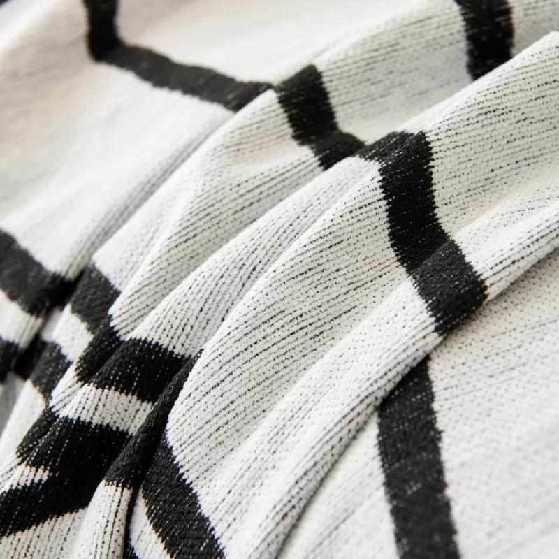 Black Lines Chenille Sofa Cover Cloth Sofa Blanket Cover Full Universal Couch Towel Dust Proof Sofa Cushion Cover