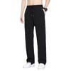 Men Sweatpants Ice Silk Smooth Drawstring Elastic Waist Straight Wide Legs Pockets Men Sports Pants Jogging Trousers