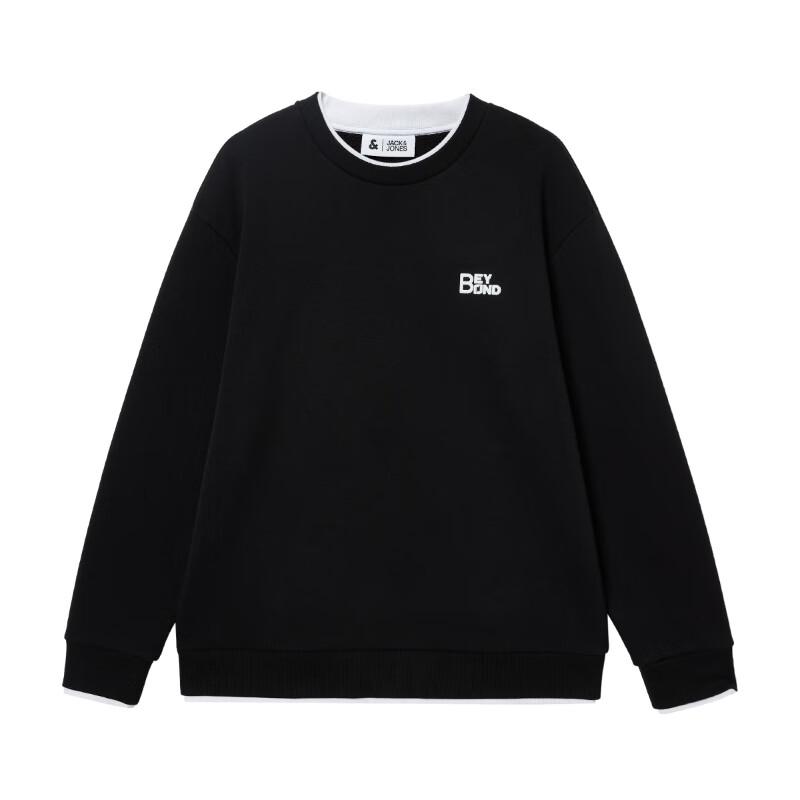 Jack & Jones Men's Faux Two-Piece Letter Embroidery Sweatshirt