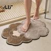 Diatomaceous Earth Bath Mat Double Flower Mat, Super Absorbent Rug, Non-Slip Floral Non-hardening Quick Dry Floor for Home Entrance Bathroom