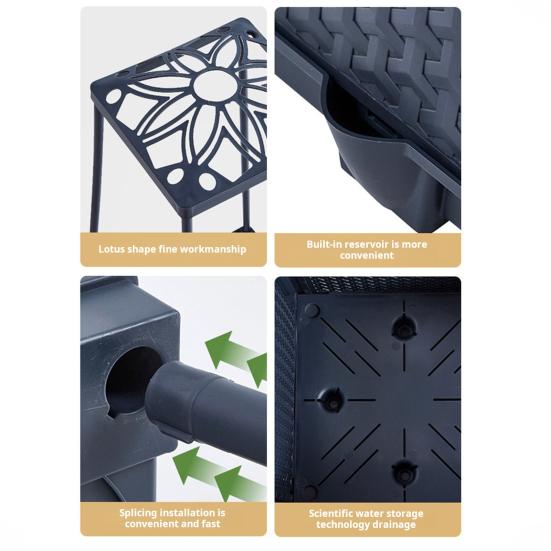 Ящик для цветов с решеткой Автоматический полив Простая сборка Приподнятая садовая грядка Всепогодный безопасный посадочный ящик для вьющихся вертикальных растений