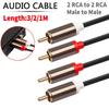 RCA Кабель 2 RCA на 2 RCA Кабель Штекер-Штекер Аудио Шнур для Домашнего Кинотеатра DVD ТВ Усилителя CD Саундбокса Динамика Луженая Медная Жила