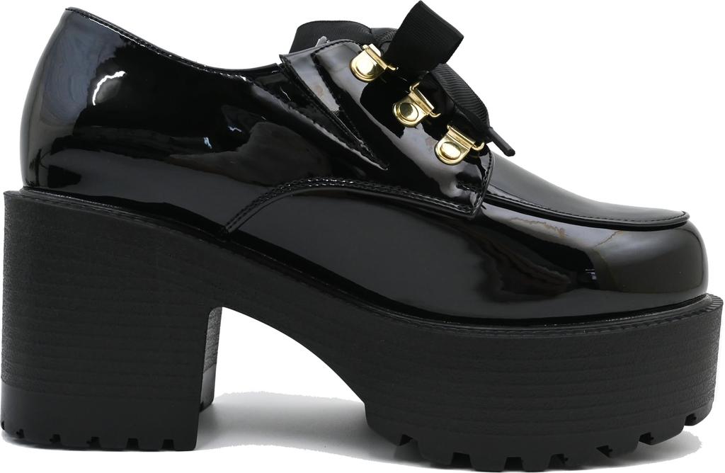 Босоножки на платформе Yosuke 4450002 Женские Черная эмаль, Размер 25.0 см - 25.5 см