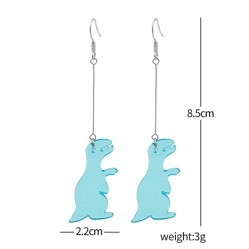 Cute and Funny Transparent Acrylic Dinosaur Earrings - A Must-Have for Dino Lovers!