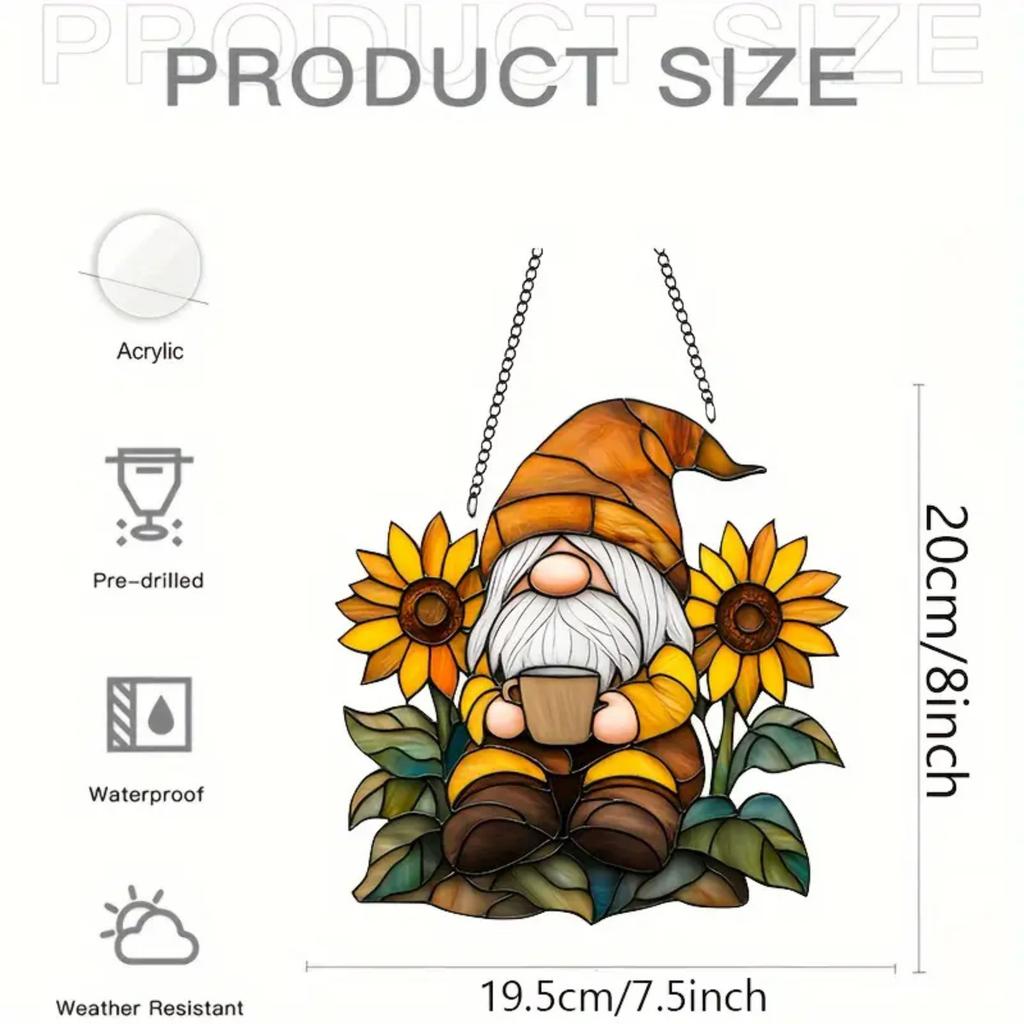 1PcDwarf Sunflower Decorative Pendant Hanging Decoration Hanging Pendant Wind Chime Suncatcher Home Window Ornament Garden Decor