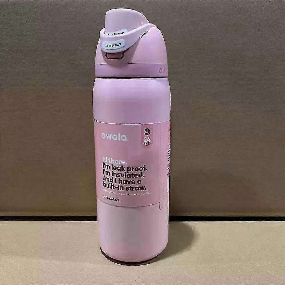 32oz FreeSip Stainless Steel Water Bottle in Rose Quartz Pink - Compatible with Owala Freesip Lid
