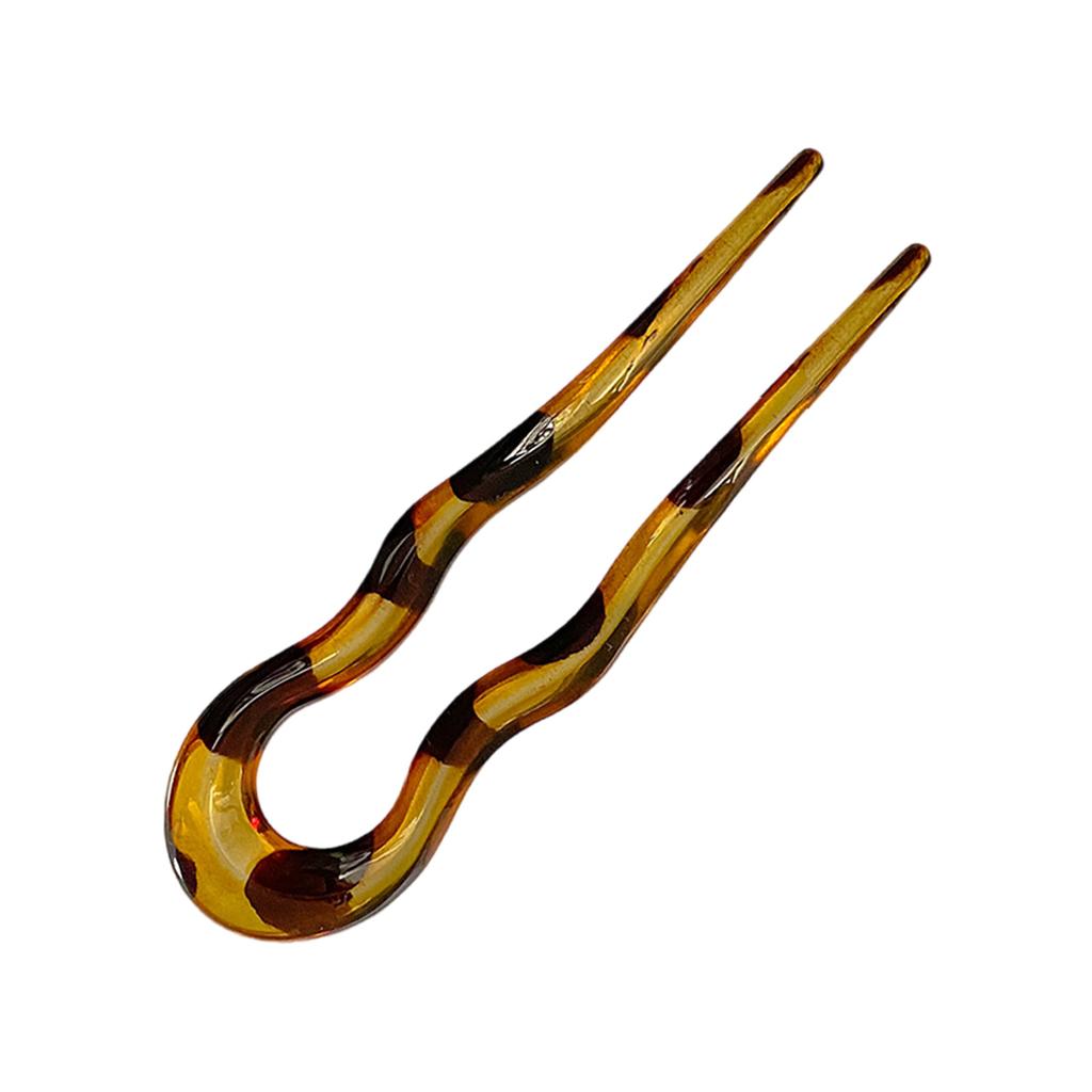 Волнистая U-образная заколка для волос для стильных причесок Элегантная двузубая шпилька для пучка для женщин девушек Аксессуары для головных уборов ручной работы