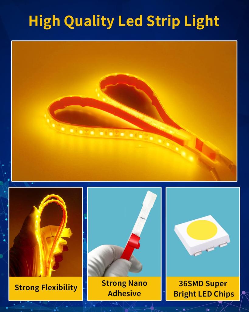 DUOFU365 LED Tape Light, Car LED Tape, Footlight, Interior, Boat,