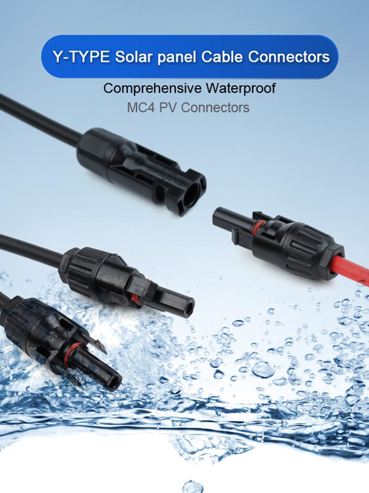 Соединитель для солнечной батареи Адаптер для фотоэлектрической панели Y-образный разъем 1 к 2 Параллельное соединение сборки пластины батареи RV PV Group Line