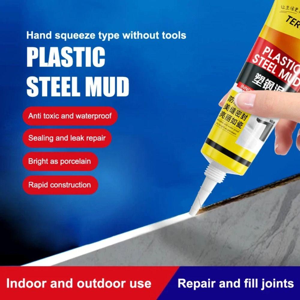 1Pcs Waterproof Epoxy Paste White Caulking Glue New Plastic Steel Mud  Bathroom Toilet