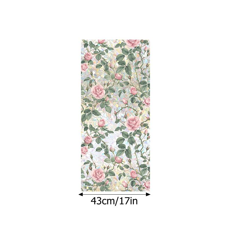 Радужная стеклянная пленка, цветная наклейка на окно с растением, ПВХ, статическая наклейка, наклейки для ванной комнаты, декоративные самоклеящиеся пленки