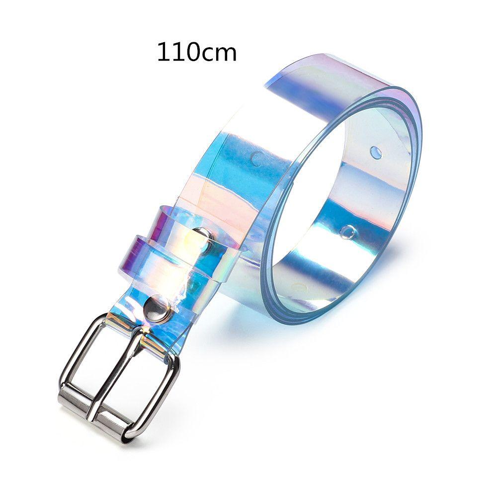 Wide Pin Buckle Laser Holographic Color Focus Waist Strap Rainbow Waistband Punk Waist Belt