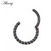 Alisouy 1PC 8-10mm 16g Stainless Steel Hinged Segment Clicker Ring Nose Septum Piercing Helix Cartilage Daith Twist Body Jewelry