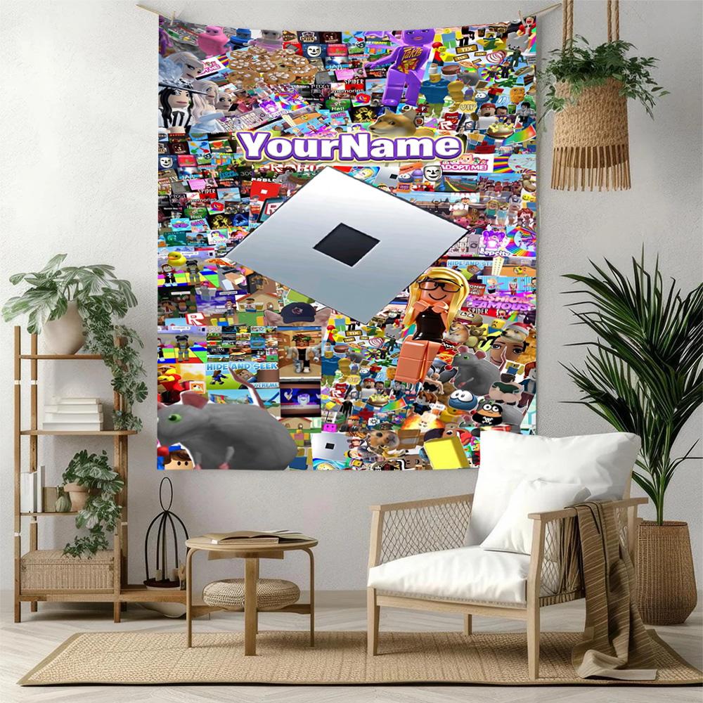 Roblox Custom Your Name Wall Decor Tapestry Art For Pet Memorial Birthdaywedding Party Backdrop Family Gift