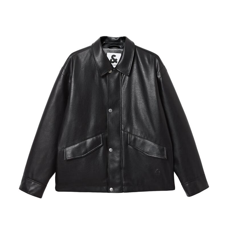 Jack&Jones Мужская стеганая куртка с воротником-стойкой из текстурированной искусственной кожи, осень 2025