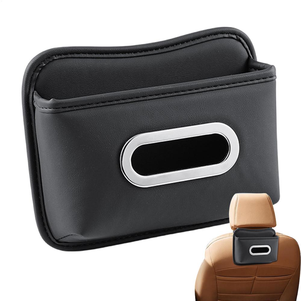 Автомобильная коробка для салфеток Кожаная Клейкая Автомобильные аксессуары Держатель для салфеток в машину Для спинки сиденья Подлокотника Консоли Козырька SUV Грузовик Дом