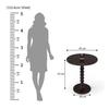 Round Wooden Spindle Table for Living Room with Pedestal End Table