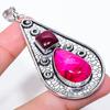 Ruby Natural Gemstone Handmade 925 Sterling Silver Pendant 2.84" P8s08