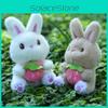 Plush Bunny Keychain With Strawberry Design For Girls Gift And Bag Decoration