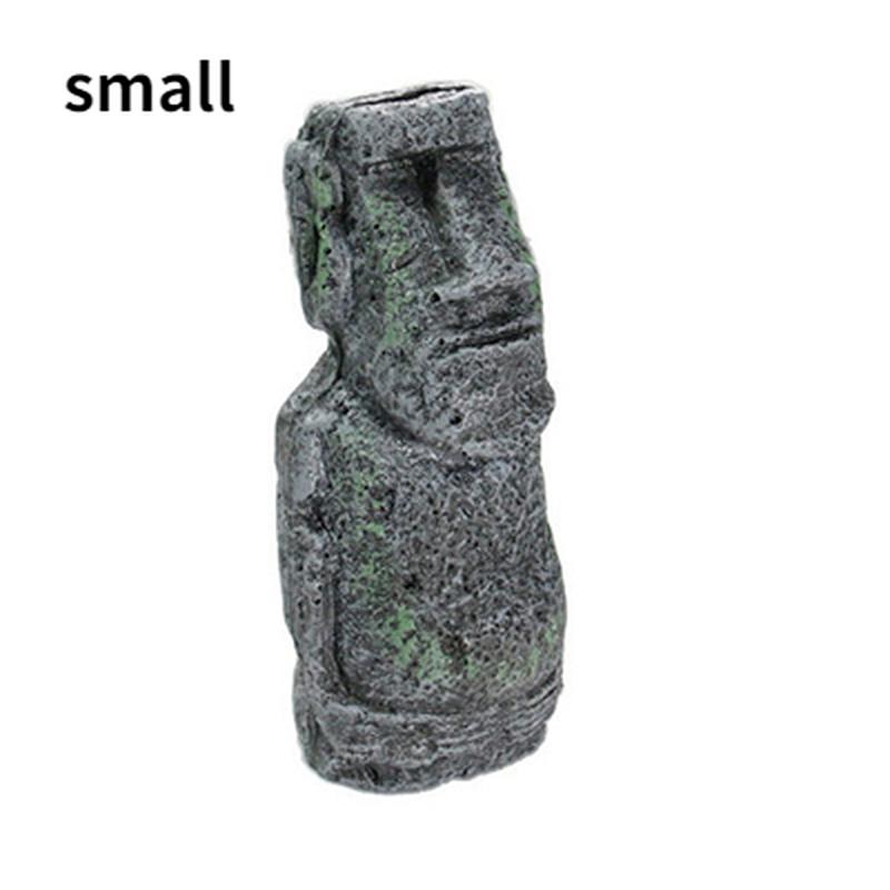 Каменная статуя острова Пасхи, орнамент из смолы, украшение для аквариума, искусственный камень, декор для аквариума