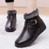 Модная зимняя обувь, женские зимние сапоги с металлическим утолщением, женские хлопковые туфли на молнии, плюшевые теплые кожаные короткие сапоги, обувь для мам