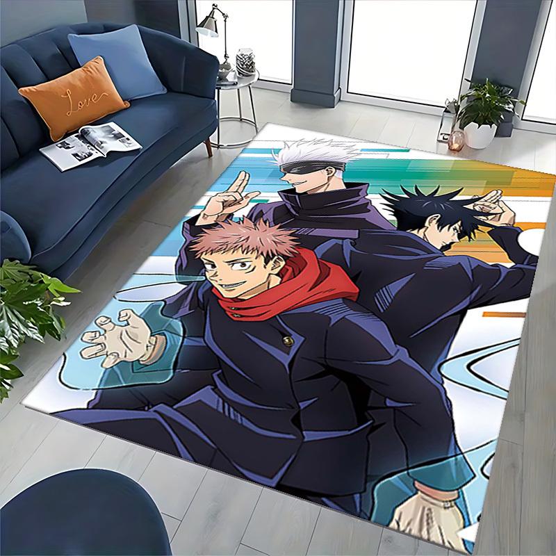 1pc Anime Cartoon Design Jujutsu Kaisen Chair Mat - Non-Slip Carpet for Office, Home Decor, Living Room, Bedroom, Game Room - Perfect Gift for Anime L