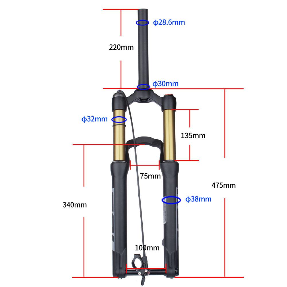Bolany-Bicycle Front Fork with Barrel Shaft, Air Resilience Suspension, Rear Corolla Structure Design, MTB, 20 in, 24 in
