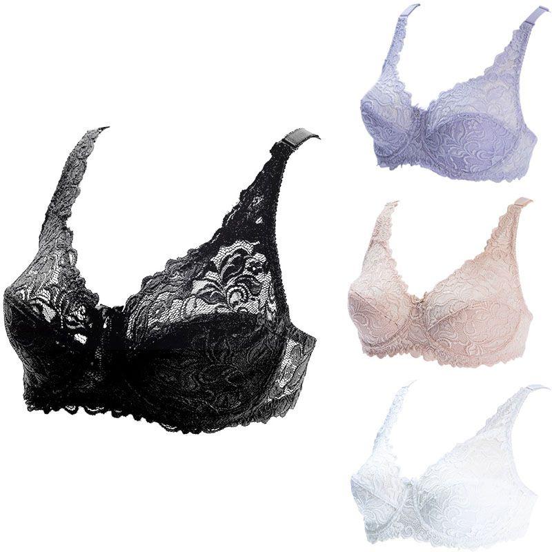 Elegant And Sexy Lace Women Bra Plus Size 75-100 D E Ultrathin Brassiere 95e 100e Underwear