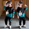 2025 New Boys' Spring & Autumn Loose Fit Two-Piece Korean Style Sports Suit for Kids