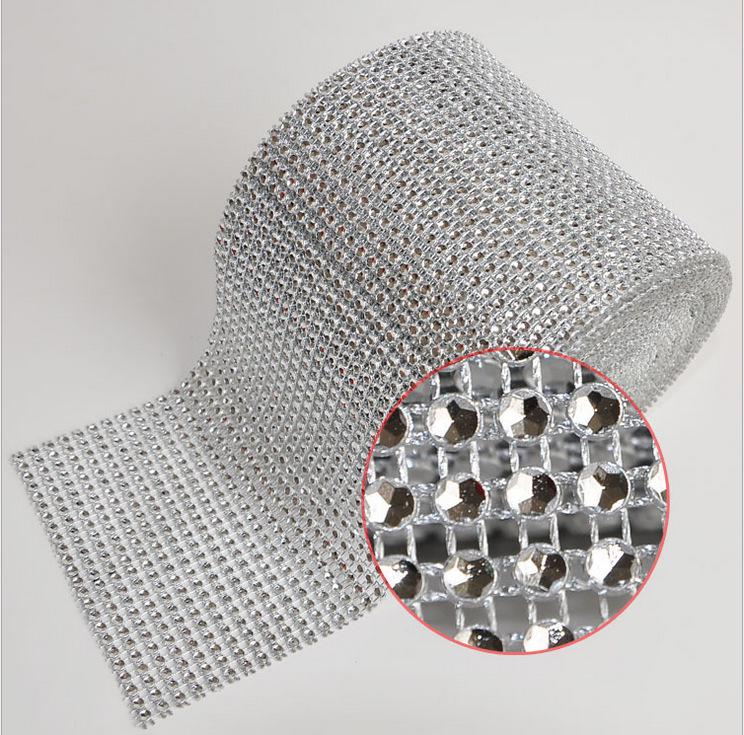 Модная ромбовидная сетка, обертка для торта, ролл, блестящая лента со стразами, свадебный декор, украшение для вечеринки