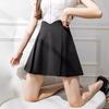 2024 Черная плиссированная миди-юбка с завышенной талией, стройнящая: Повседневный дизайн больших размеров для женщин