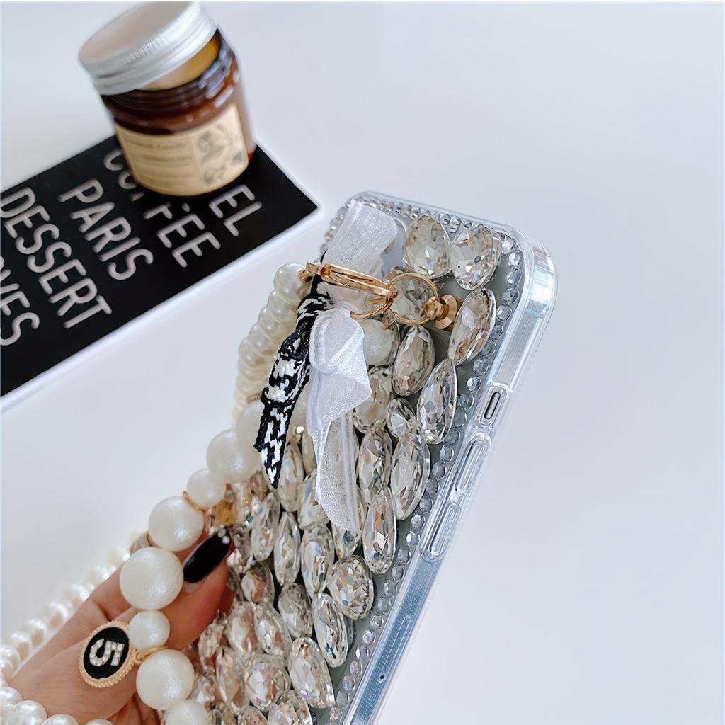 Fashion Full Screen Crystal Phone Case with Bracelet for iPhone 16 15 14 13 12 11 Pro Max