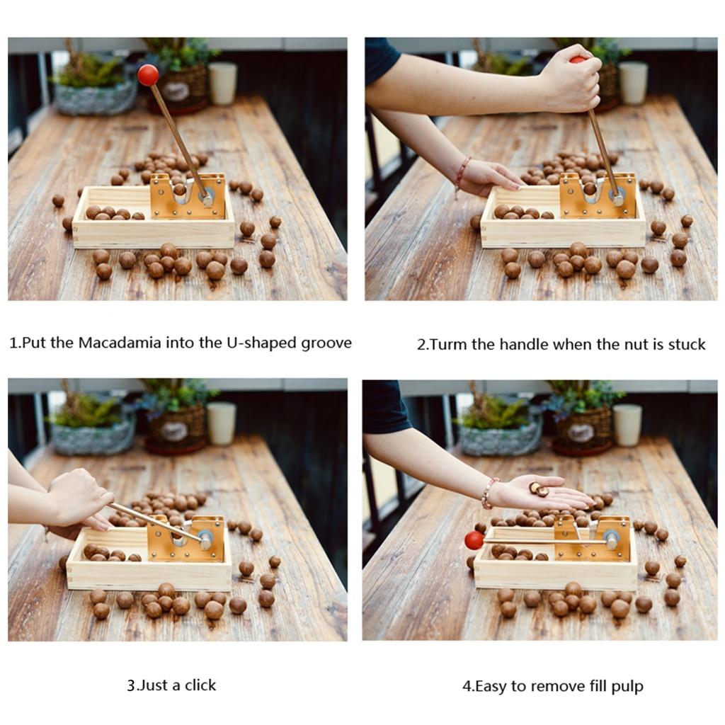 Щипцы для орехов Открывалка для макадамии Машина для очистки 9,8" С прочной металлической ручкой Для миндаля Фундука Сверхмощный орехокол