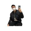 Uniqlo Jil Sander Сотрудничество Военный Стиль Воротник-стойка Свободный Крой Молния Пуховик Мужская верхняя одежда Черный 445765-09