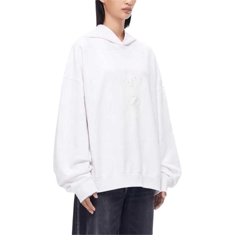 WE11DONE Свитшот унисекс с принтом медведя FW22, однотонный, цвет слоновой кости WD-TH3-22-727-U-IV